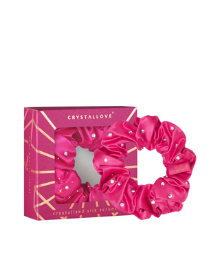 Seidenhaarband mit Kristallen - Hot Pink Crystallove - 1