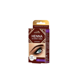 Cremiges braunes Henna für Augenbrauen und Wimpern mit Rizinusöl Joanna - 1