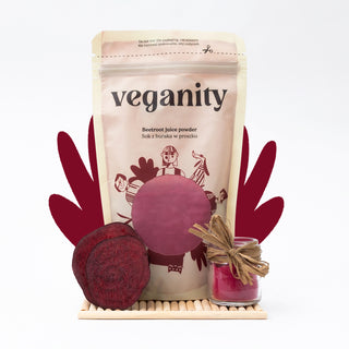 Rote-Beete-Saftpulver, eine natürliche Eisen- und Vitamin-C-Quelle und veganer Farbstoff Veganity 200 g - 3