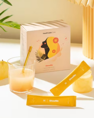 GlowMe Collagen Drinking Ananas-Mango-Geschmack Health Labs Care 30 Beutel - 3