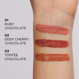 Flüssiger Lippenstift mit glänzendem Lippeneffekt 02 Deep Cherry Chocolate Choco Glamour Eveline - 2