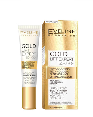 Luxuriöse goldene Straffungscreme für die Augen- und Lippenkontur, 50+/70+ Eveline - 2